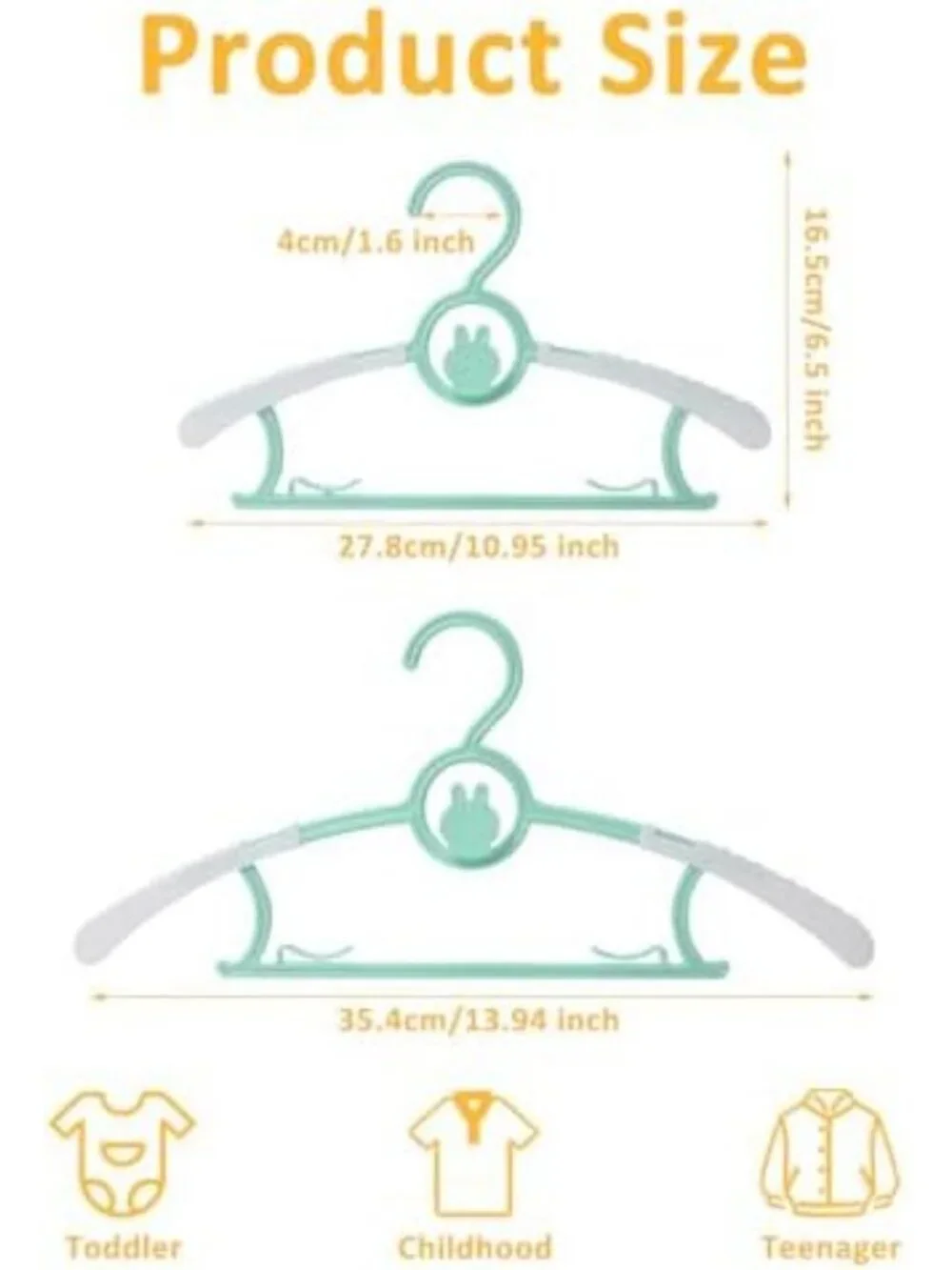 100 Pack Adjustable Baby Hangers 11